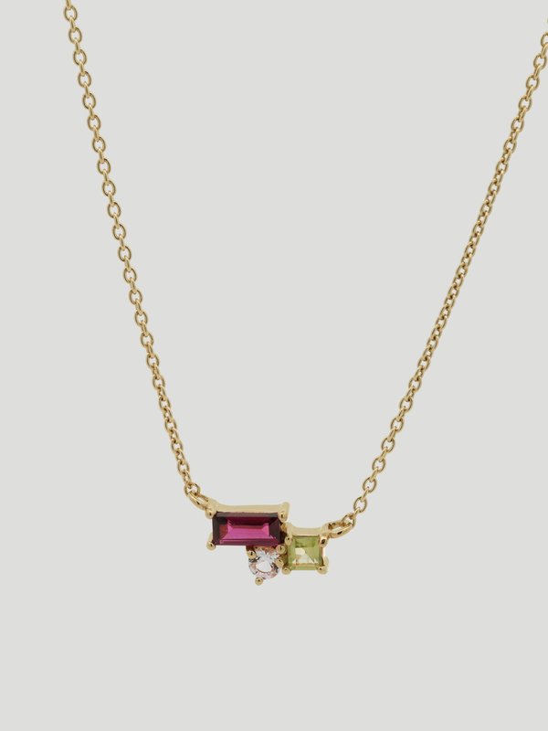 Rylee Necklace - Rhodolite in Champagne Gold