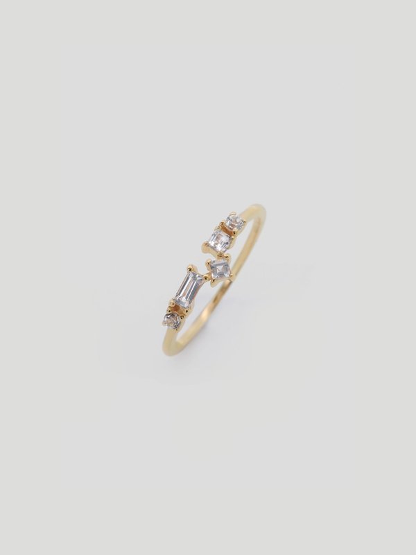Rachel Ring - White Topaz in Champagne Gold