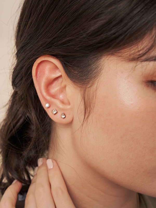 Savannah Stacking Set - White Topaz In Rose Gold