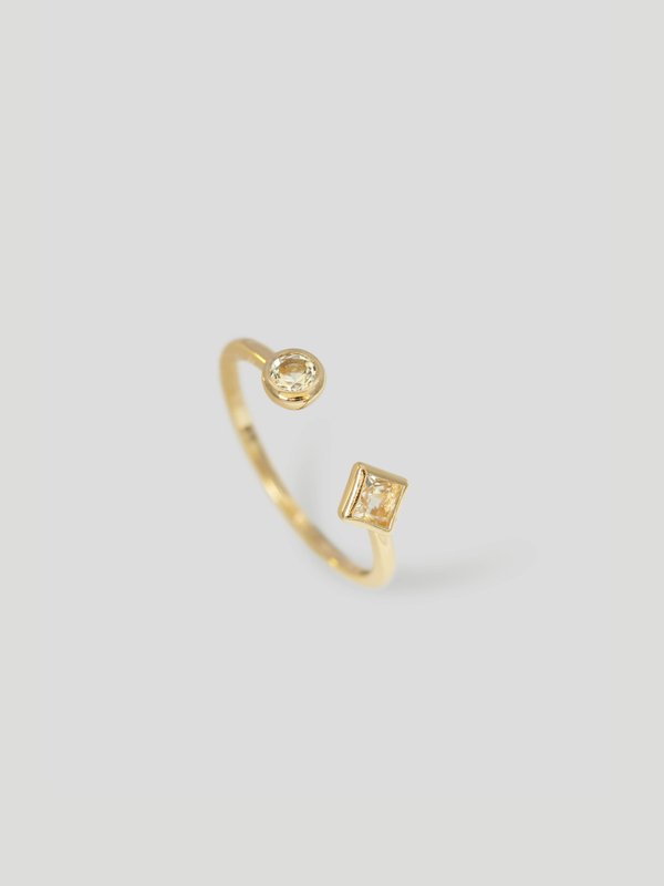 Serena Ring - White Topaz in Champagne Gold