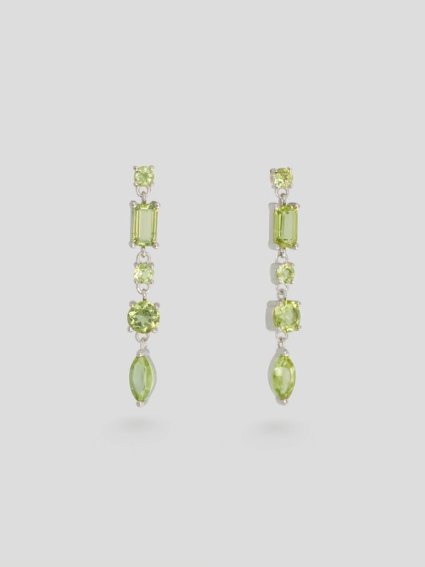 Strange x Curious - Joy Earrings - Peridot in Silver