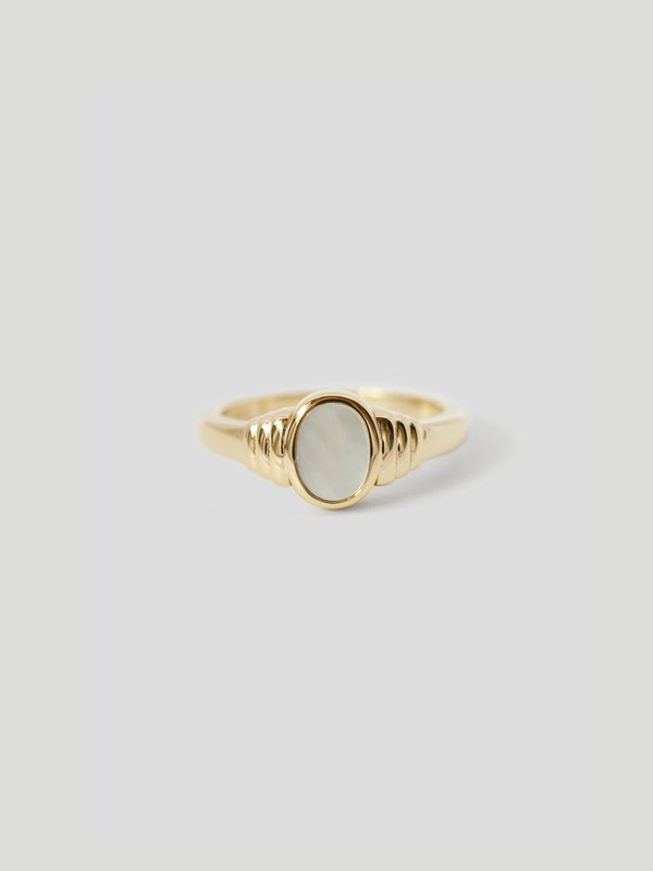 Cleo Ring - Mother of Pearl in Champagne Gold