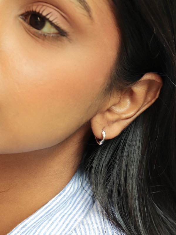 Twine Earrings in Silver