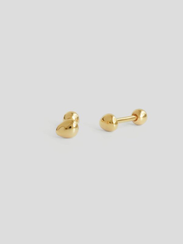 Pebble Ear Studs in Champagne Gold